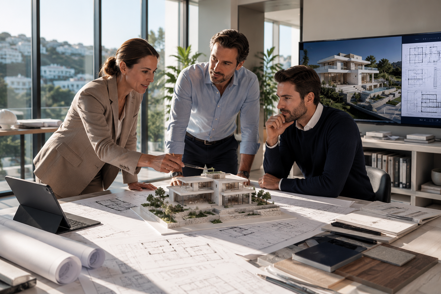 Architects and planners working together on property plans